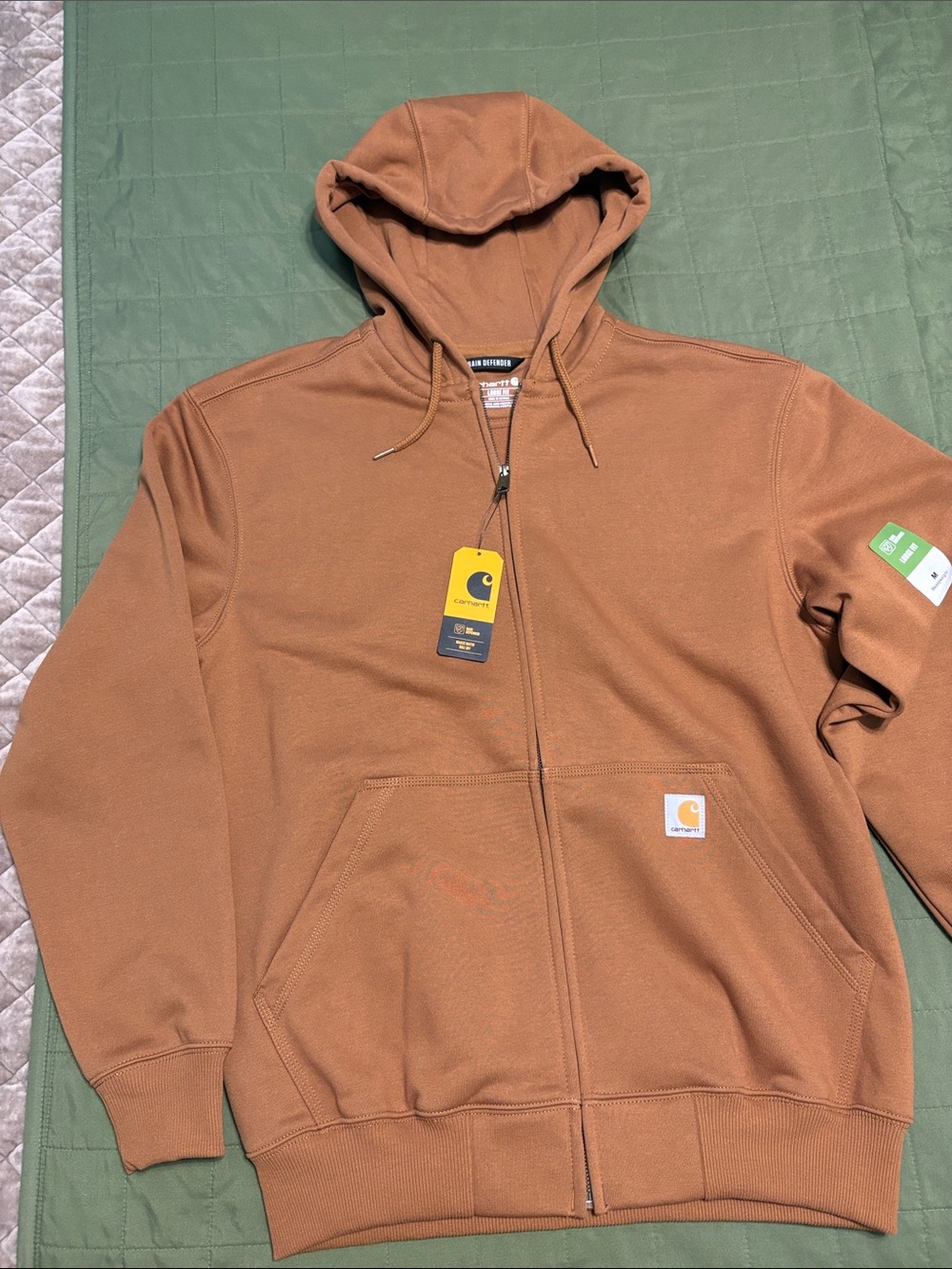 Carhartt Brown Full-Zip Hooded Work Jacket